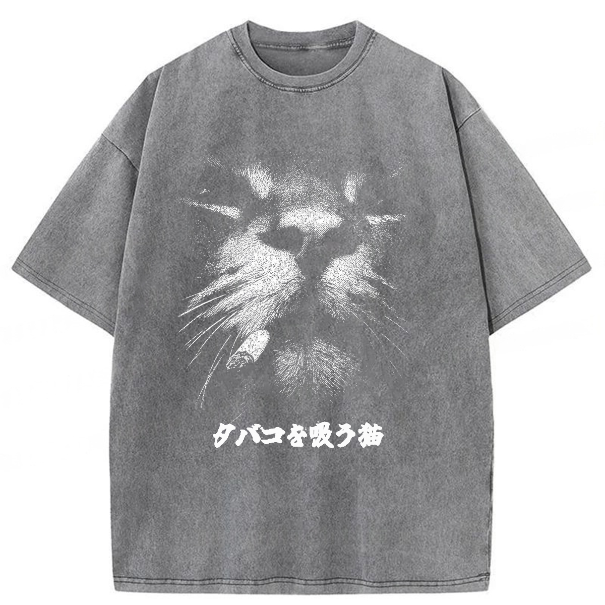 Tokyoviva Smoking Cat Washed T-shirt