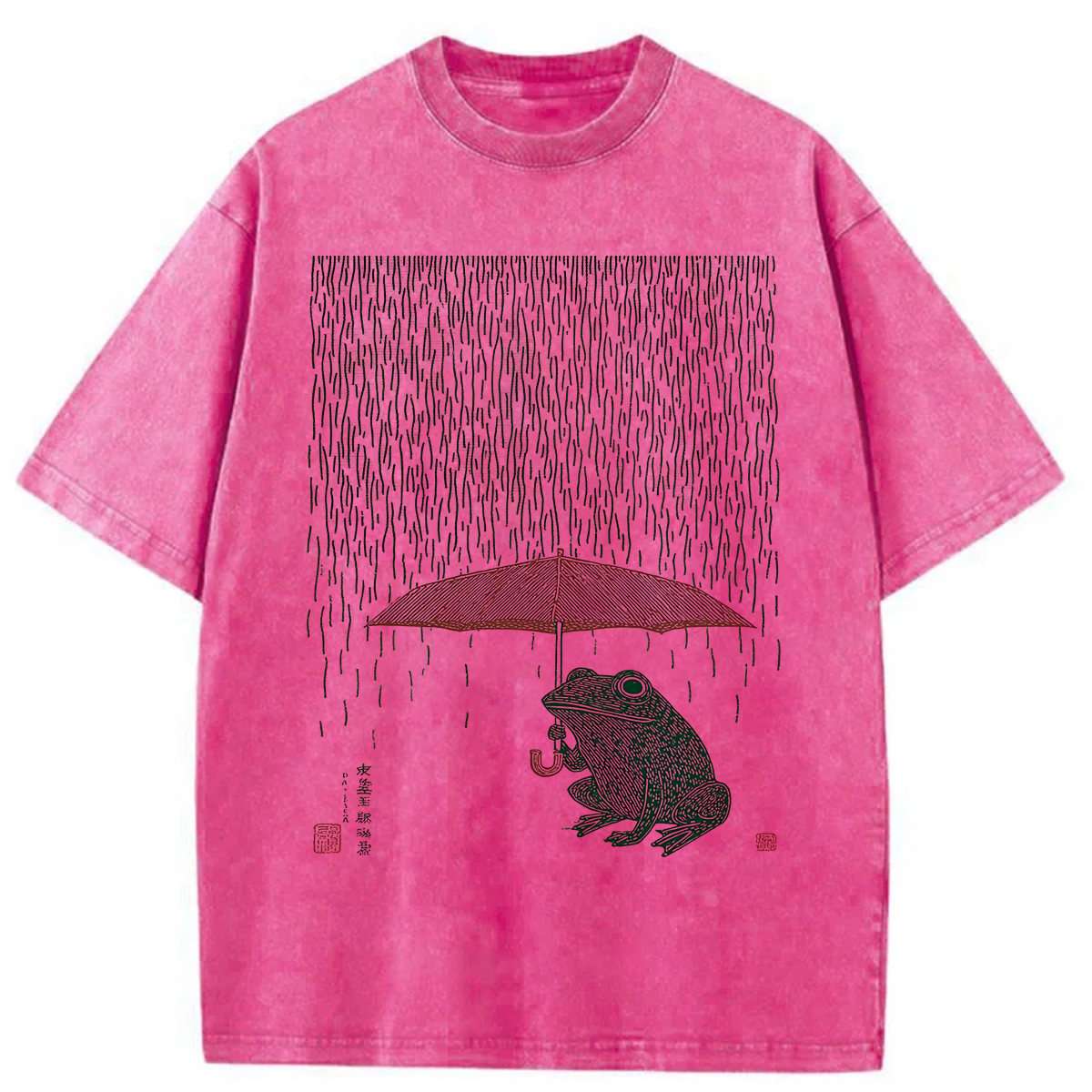 Tokyoviva Frog With Umbrella Washed T-shirt