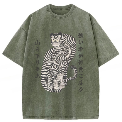 Tokyoviva Born Wild Back Strong Tiger Washed T-shirt