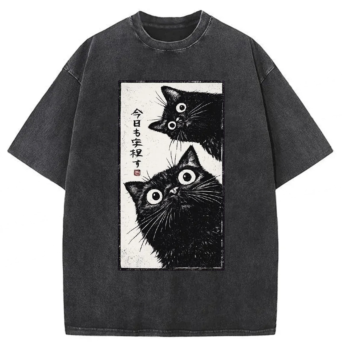 Tokyoviva Black Cat Washed T-shirt