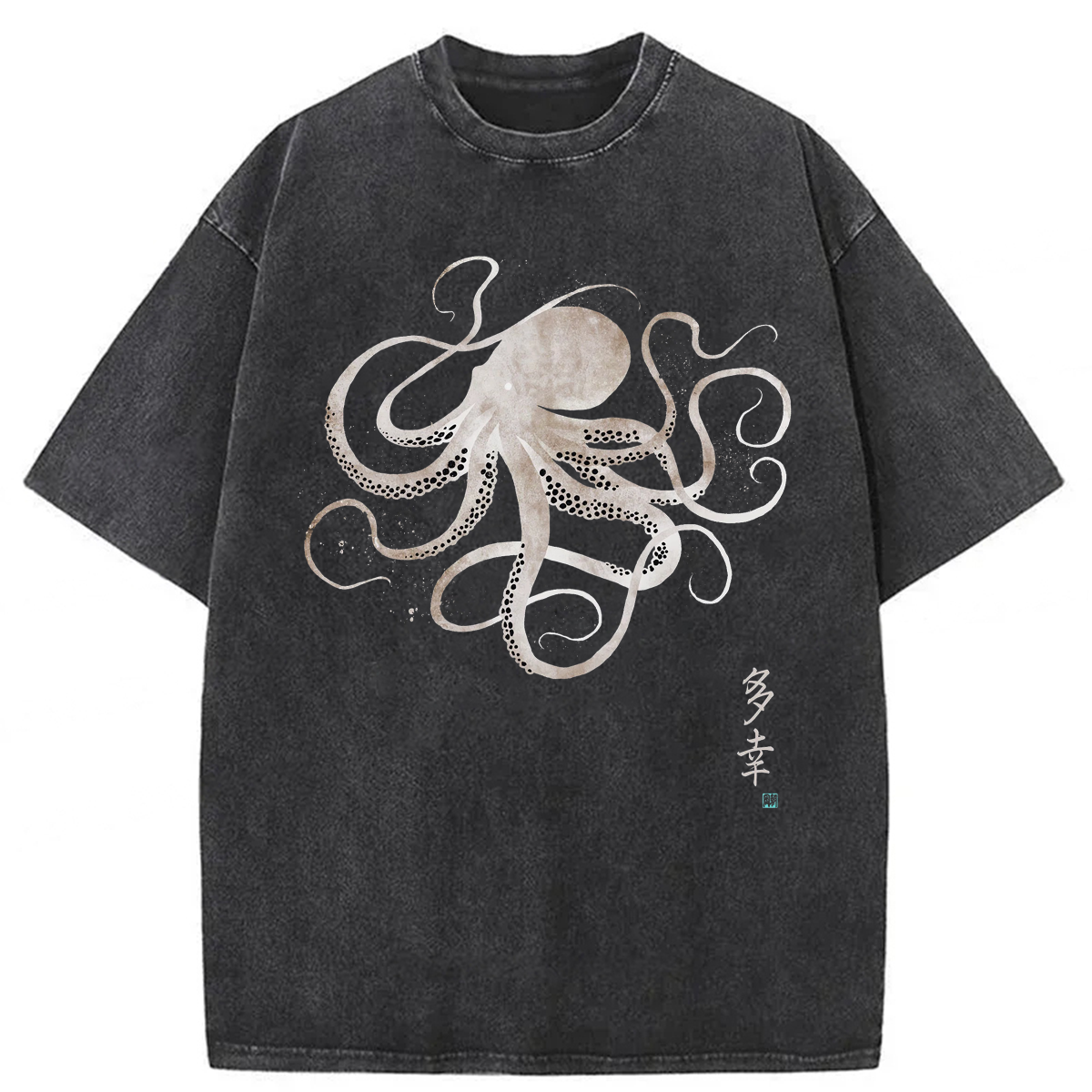 Tokyoviva Japanese Octopus Washed T-shirt