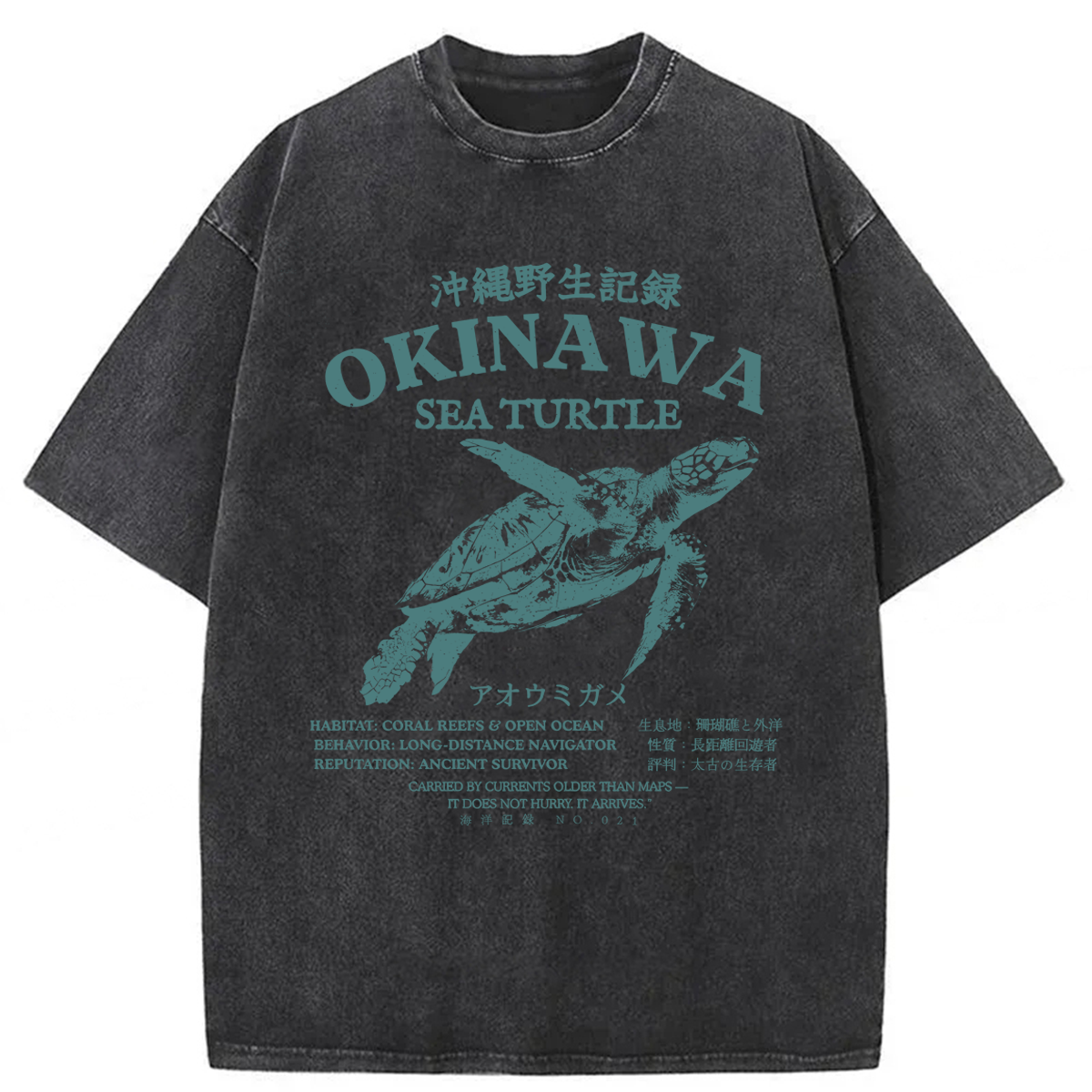 Tokyoviva Okinawa Sea Turtle Washed T-shirt