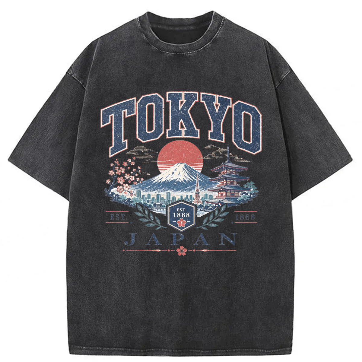 Tokyoviva Travel Tokyo Washed T-shirt