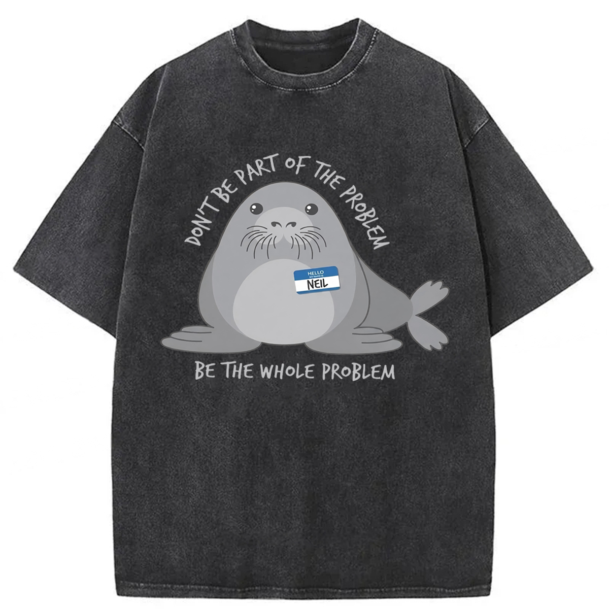Tokyoviva Funny Neil The Seal Washed T-shirt