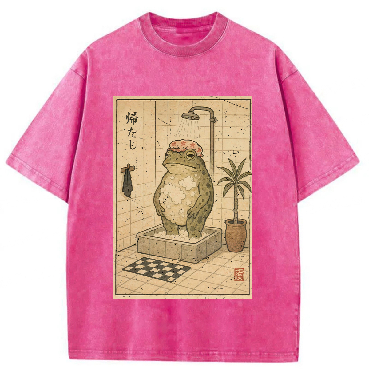 Tokyoviva Shower Cap Frog Washed T-shirt