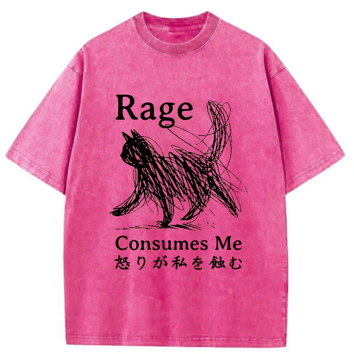 Tokyoviva Anger Devours The Cat Washed T-shirt