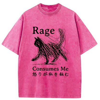 Tokyoviva Anger Devours The Cat Washed T-shirt