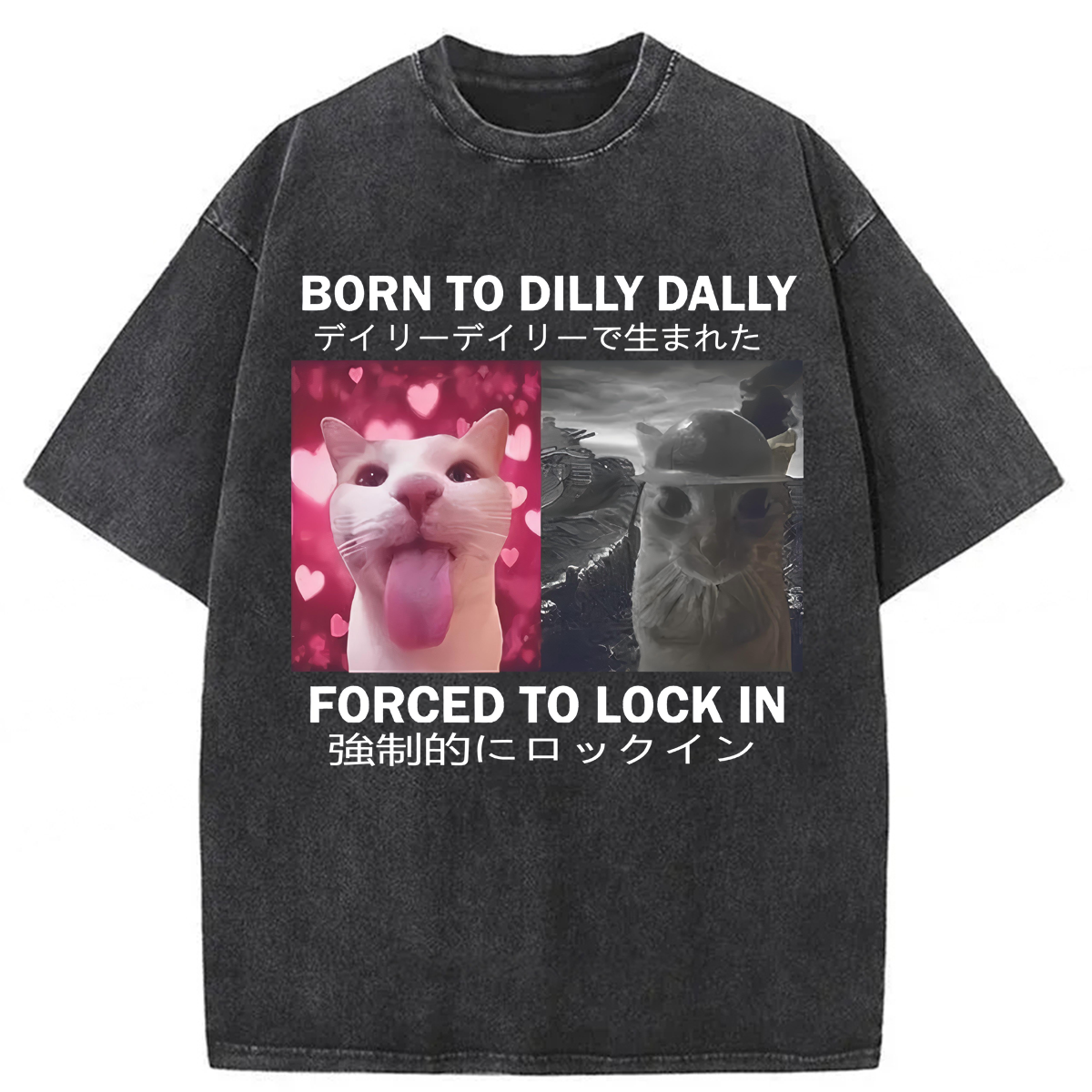 Tokyoviva Born To Dilly Dally Forced To Lock In Washed T-shirt