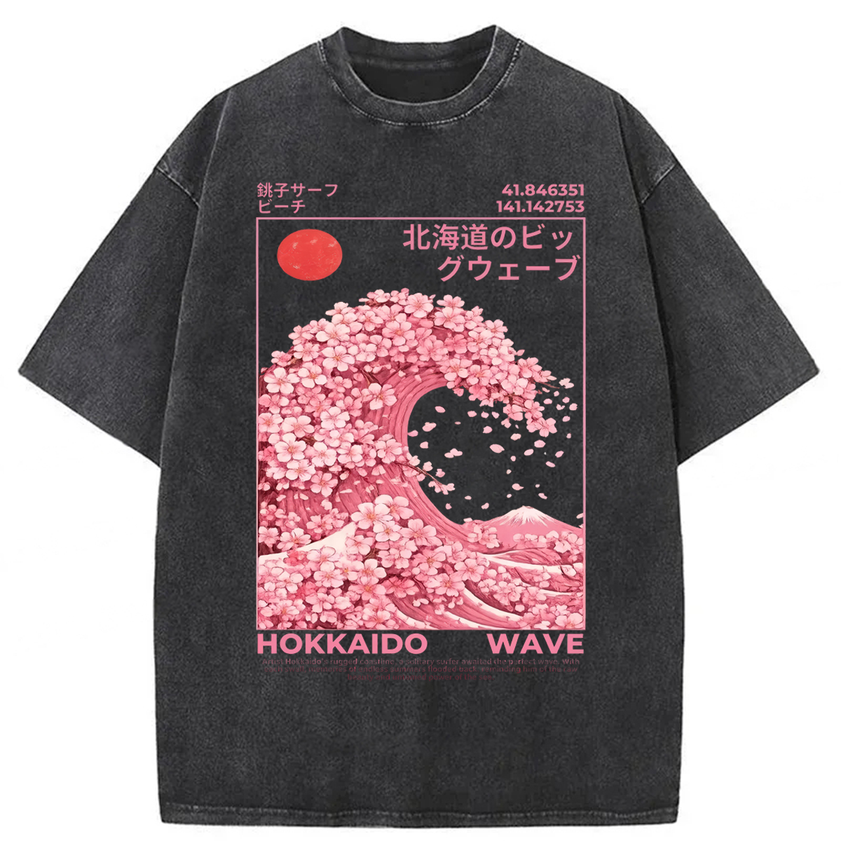 Tokyoviva Hokkaido Wave Sakura Washed T-shirt