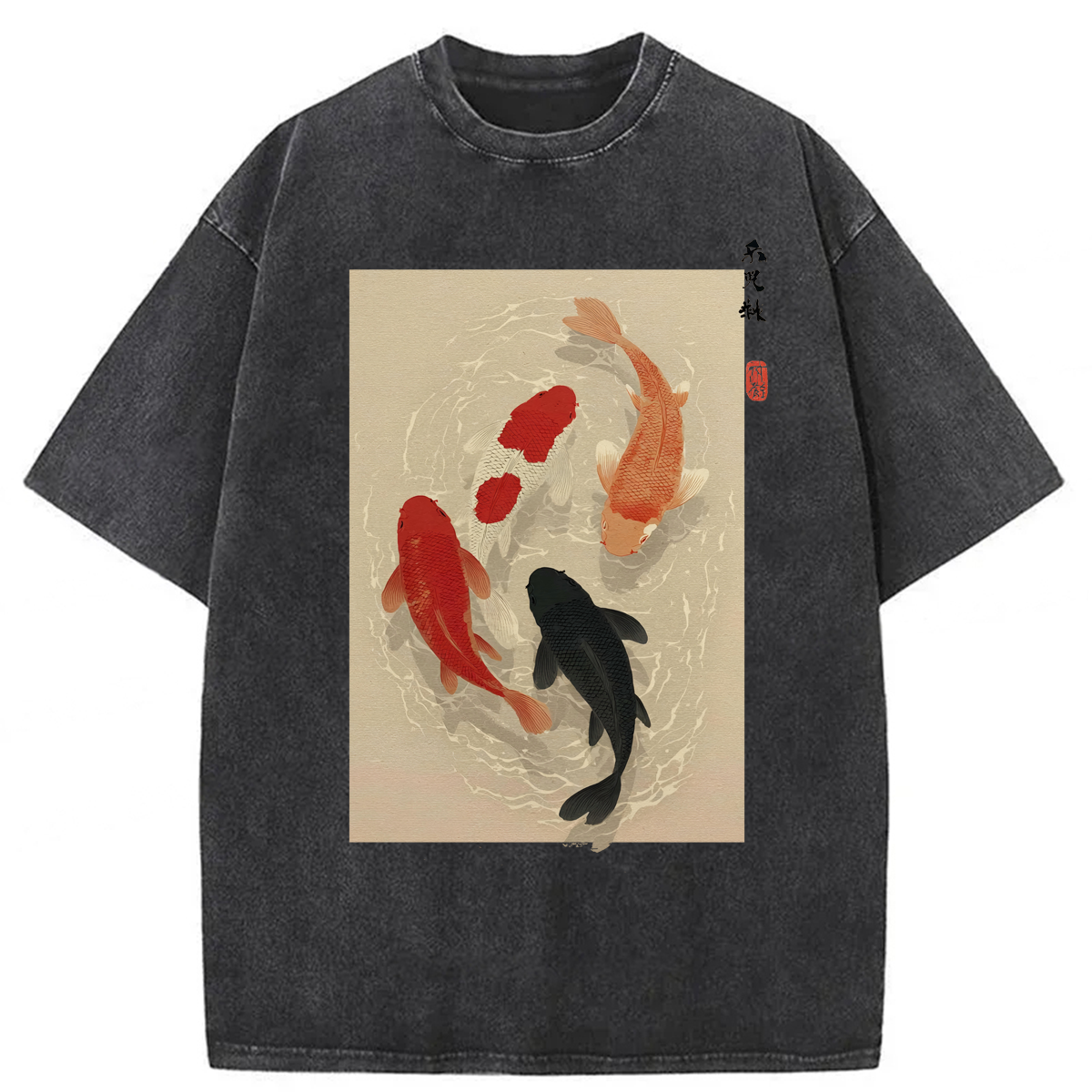 Tokyoviva Japanese Koi Fish Washed T-shirt