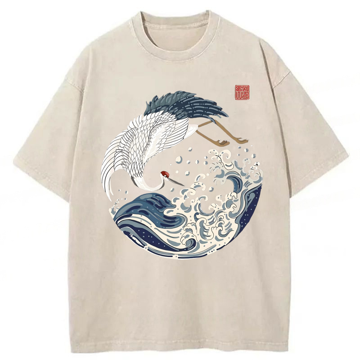 Tokyoviva Crane Bird Washed T-shirt