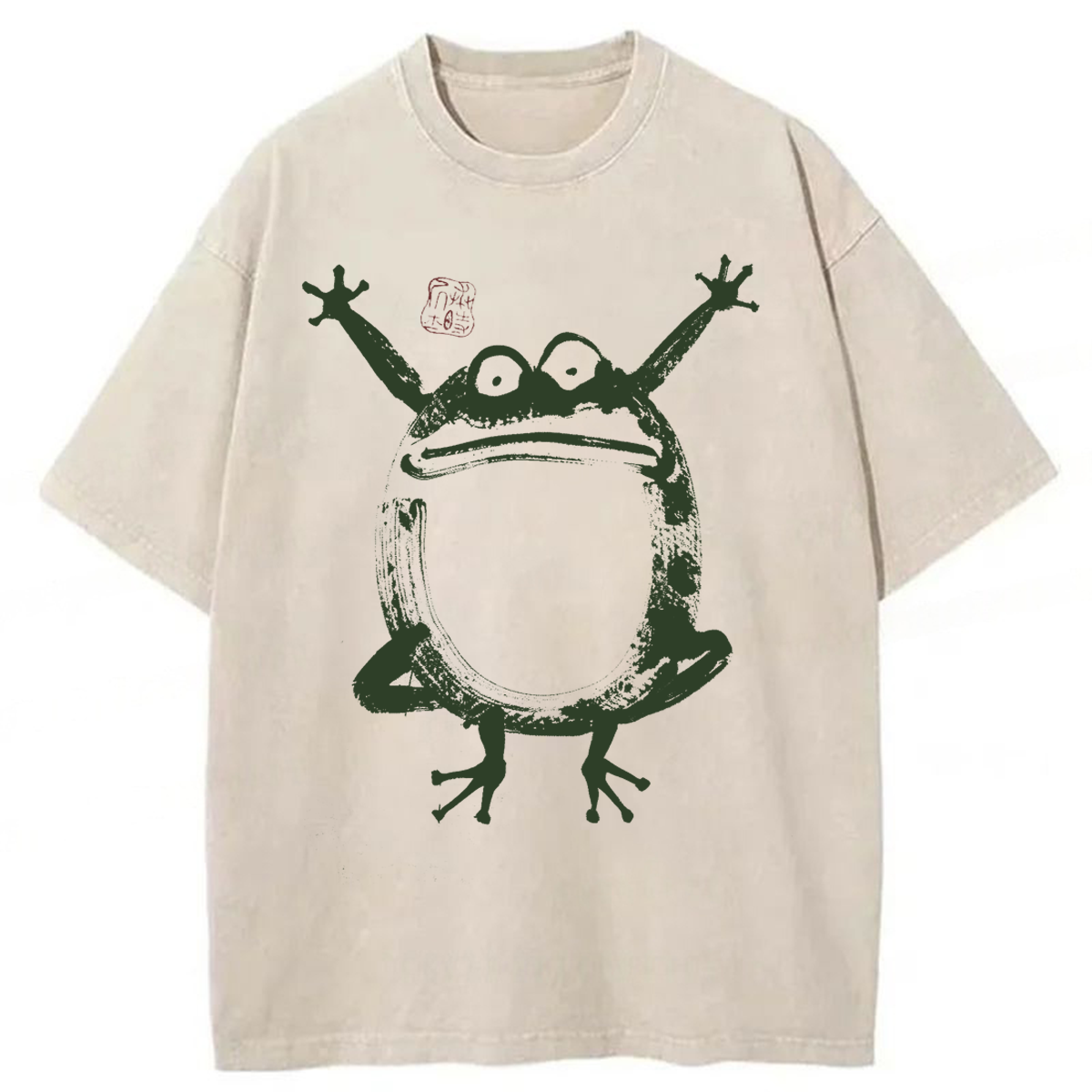 Tokyoviva Vintage Ukiyo-e Frog Washed T-shirt