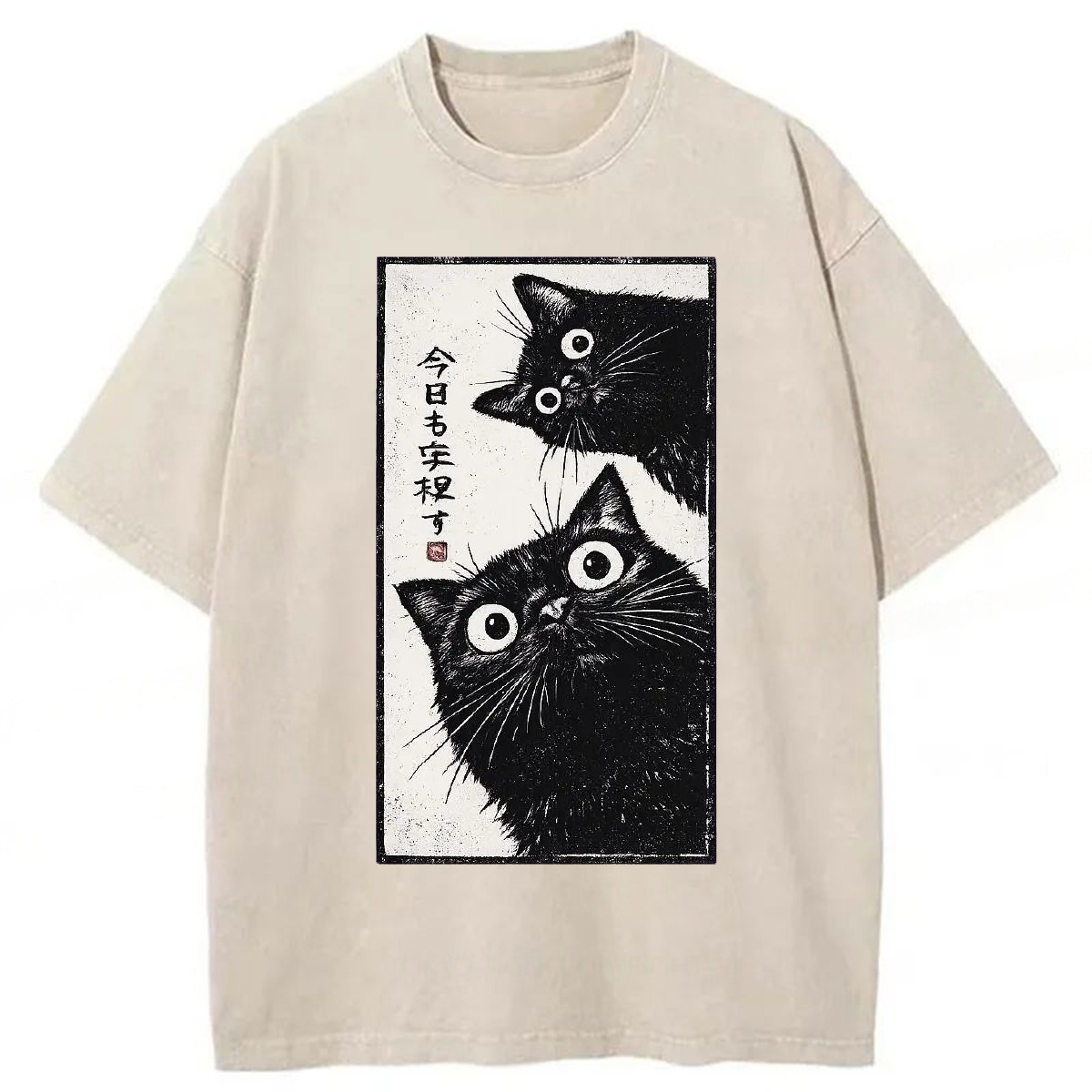 Tokyoviva Black Cat Washed T-shirt