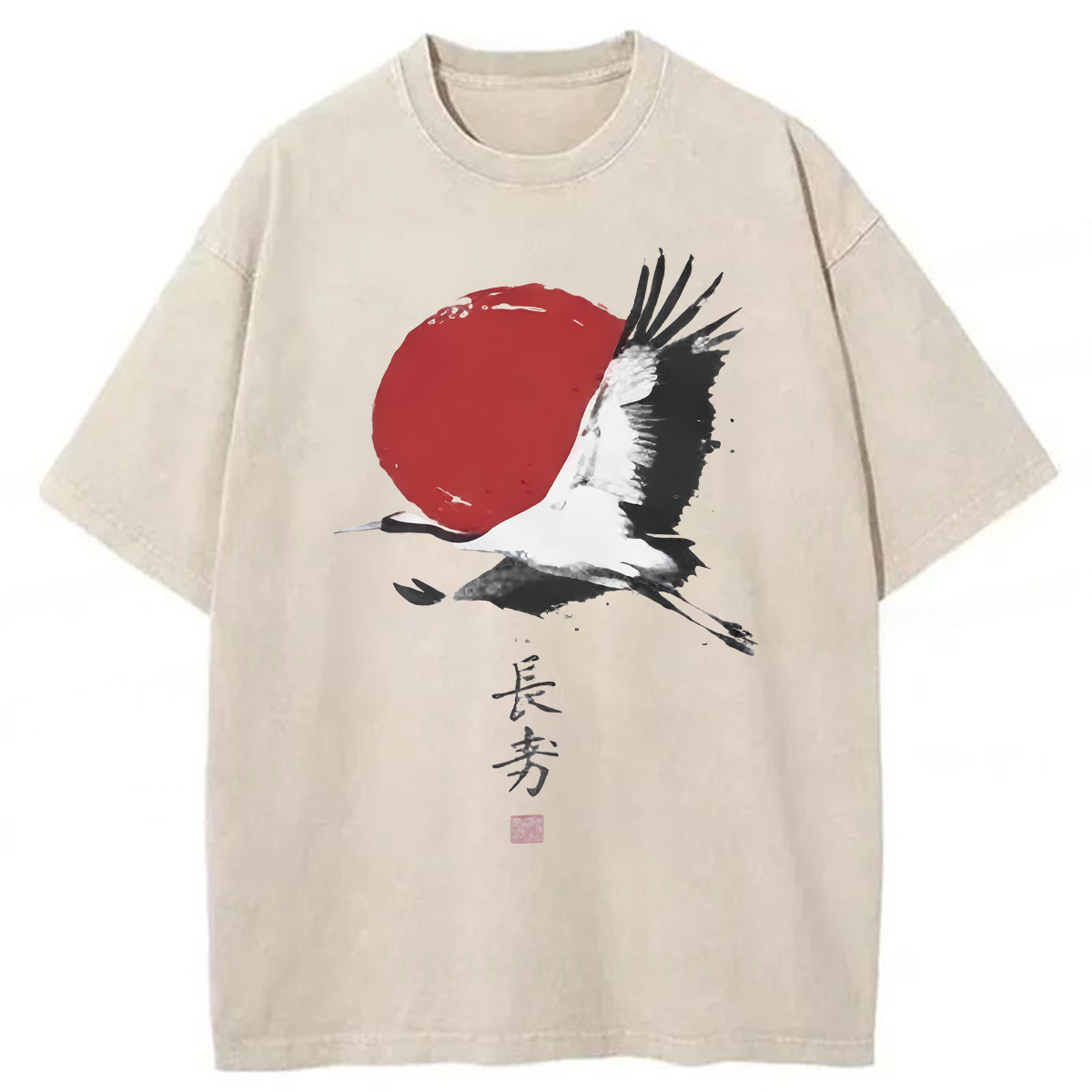Tokyoviva Japanese Crane Washed T-shirt
