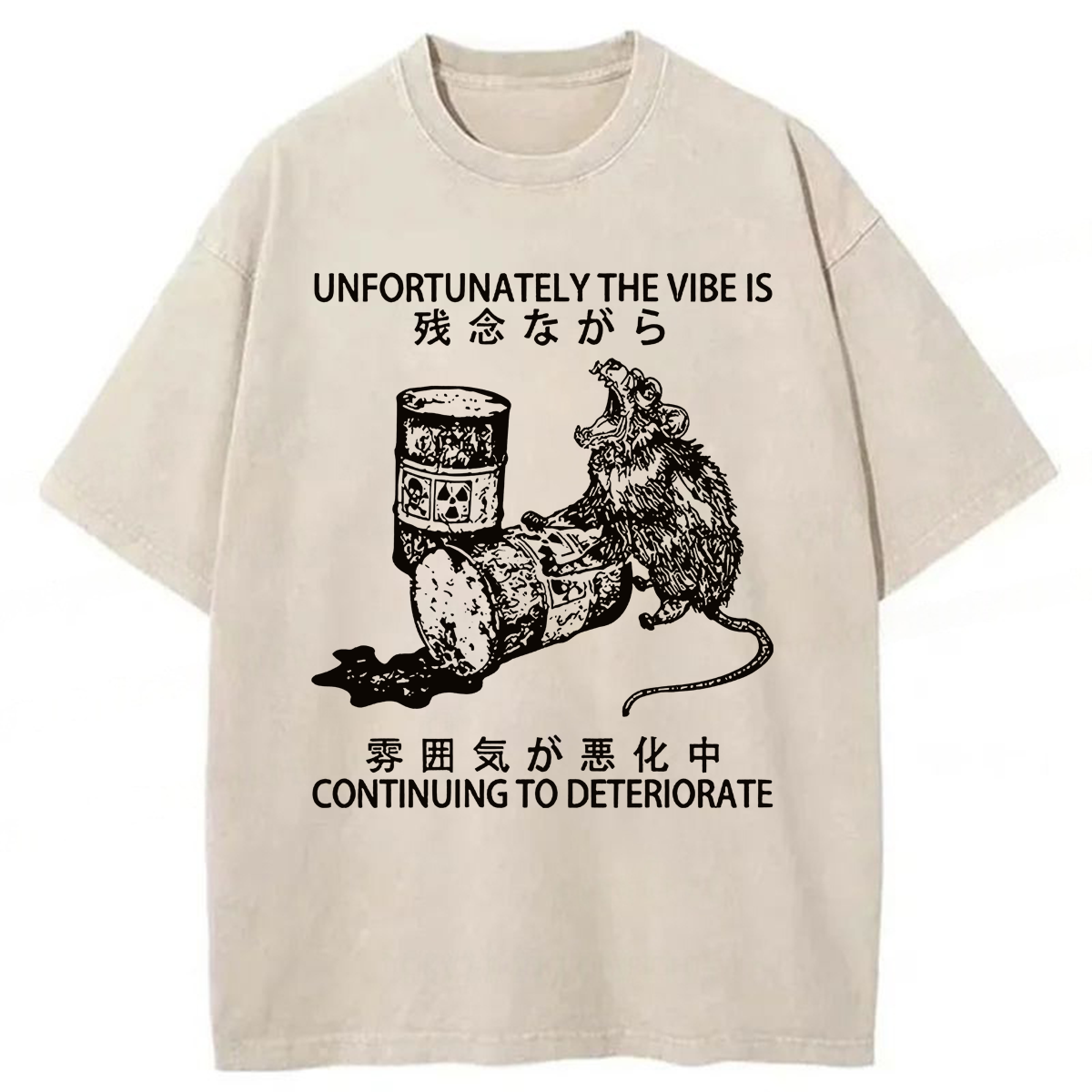 Tokyoviva The Vibe Is Continuing To Deteriorate Washed T-shirt
