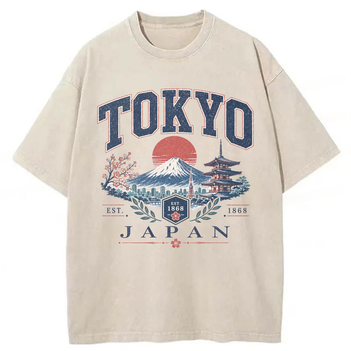 Tokyoviva Travel Tokyo Washed T-shirt