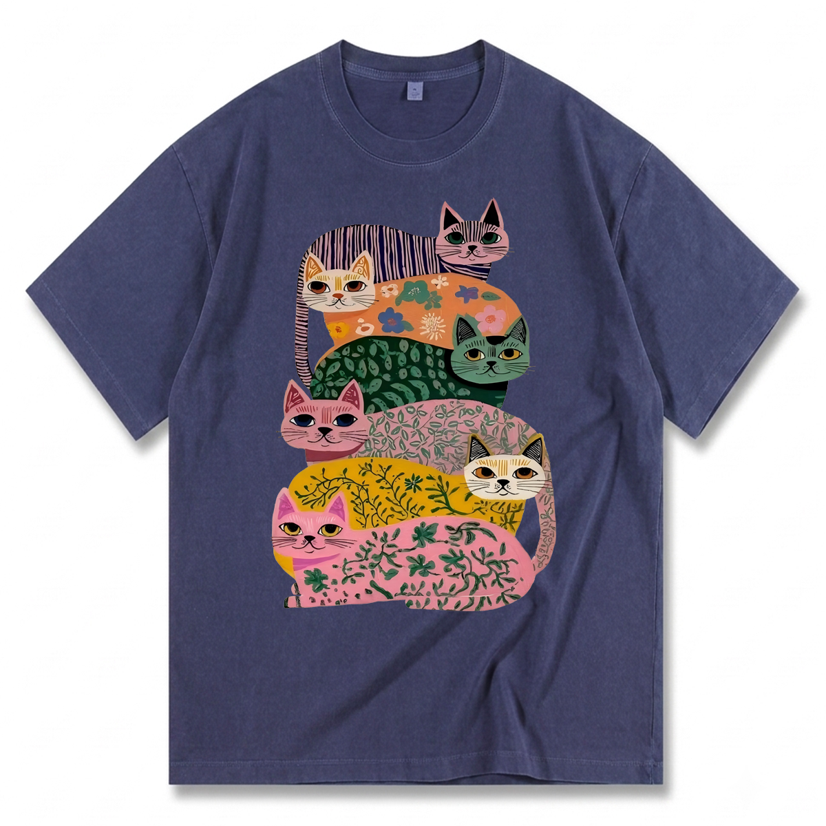Tokyoviva The Cat Stack Wave Washed T-shirt