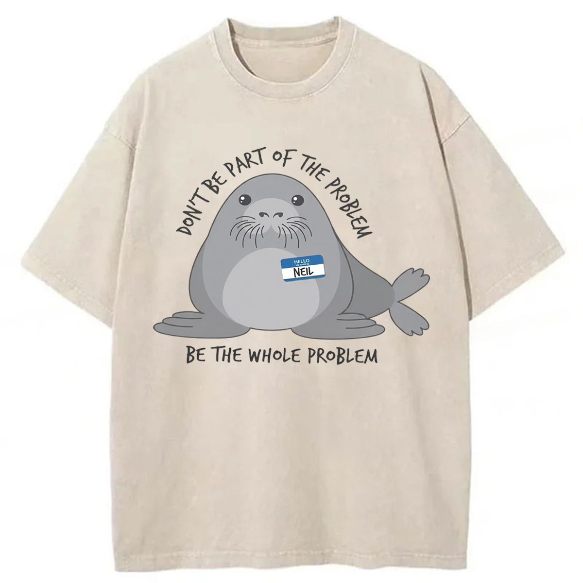 Tokyoviva Funny Neil The Seal Washed T-shirt