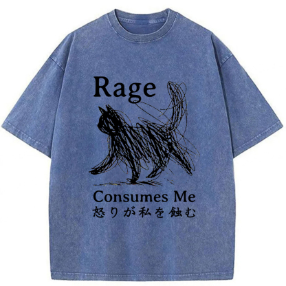 Tokyoviva Anger Devours The Cat Washed T-shirt