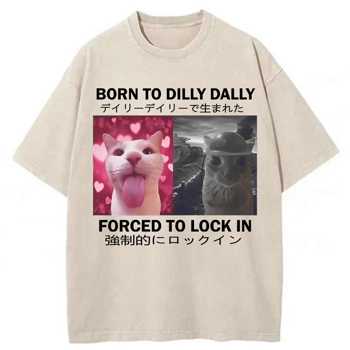 Tokyoviva Born To Dilly Dally Forced To Lock In Washed T-shirt