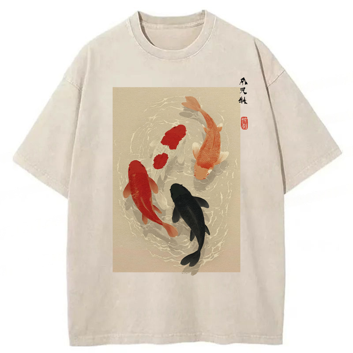 Tokyoviva Japanese Koi Fish Washed T-shirt