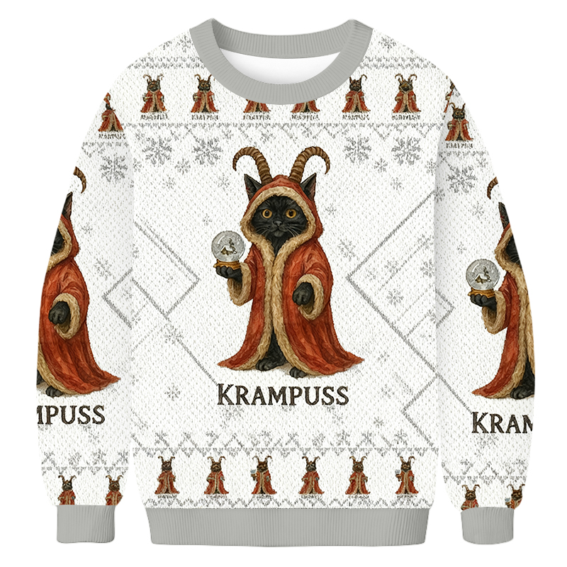 Baddiecat Krampuss Funny Christmas Ugly Sweatshirt