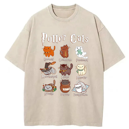 Wizard Cats Washed T-Shirt