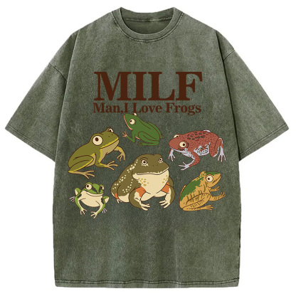 I Love Frogs Washed T-Shirt