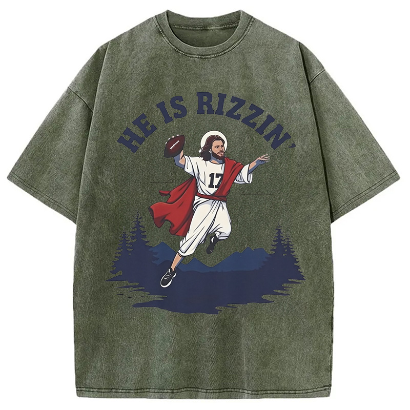 He Is Rizzin' Washed T-Shirt