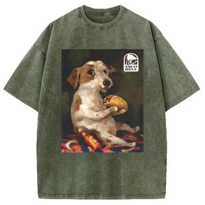 Dog Chill With Taco Bell Vintage Washed T-Shirt