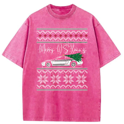 Japanese Sports Car JDM Christmas Washed T-Shirt