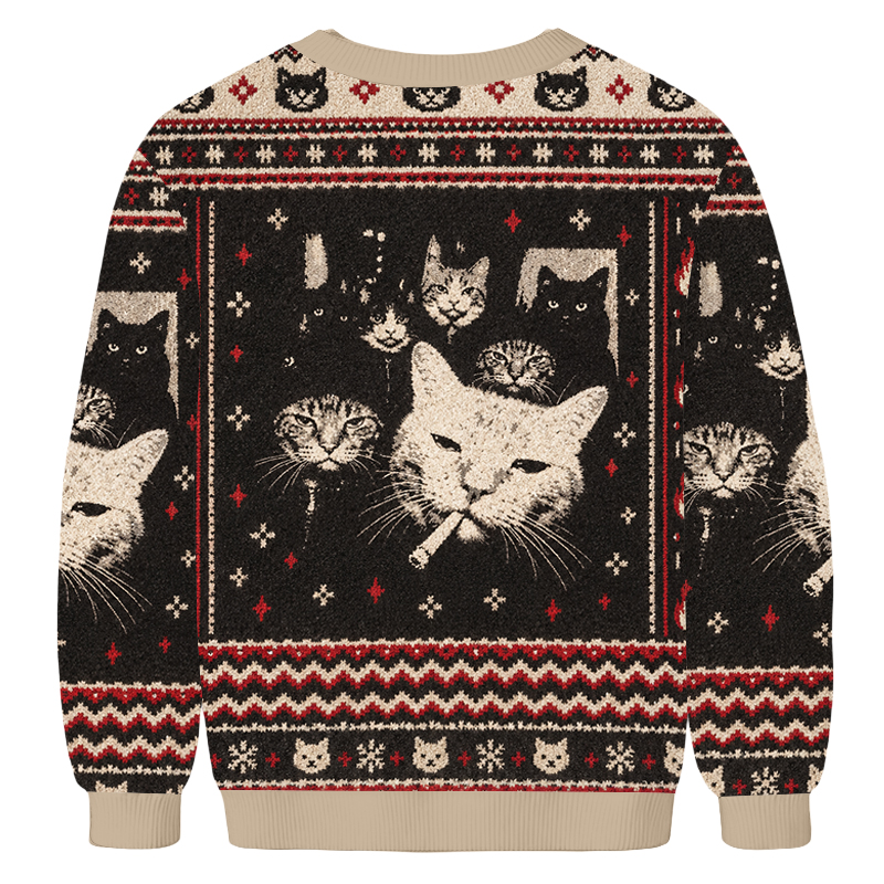 Baddiecat Funny Gangster Cat Ugly Sweatshirt