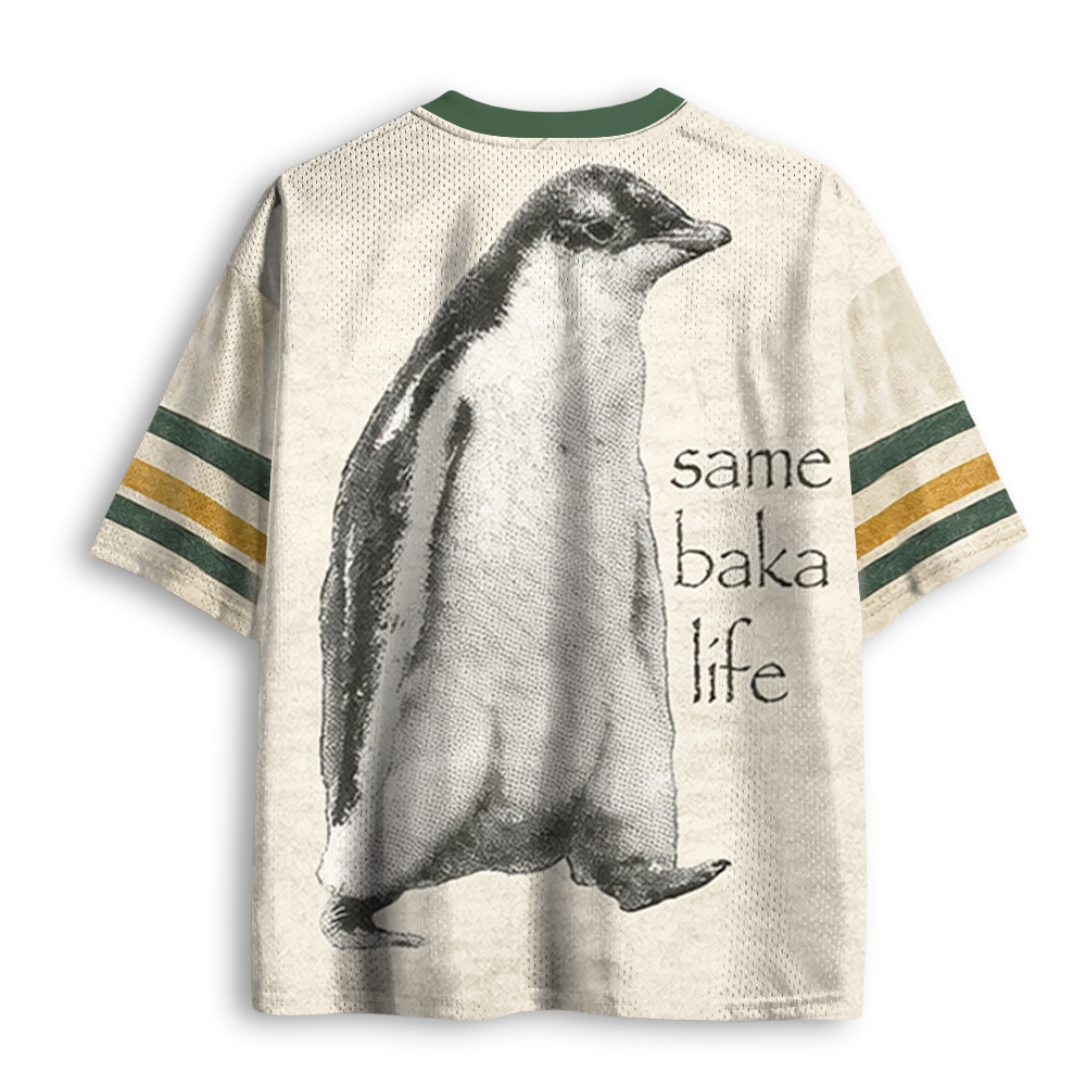 Baddiecat Penguin Same Baka Life Mesh Jersey