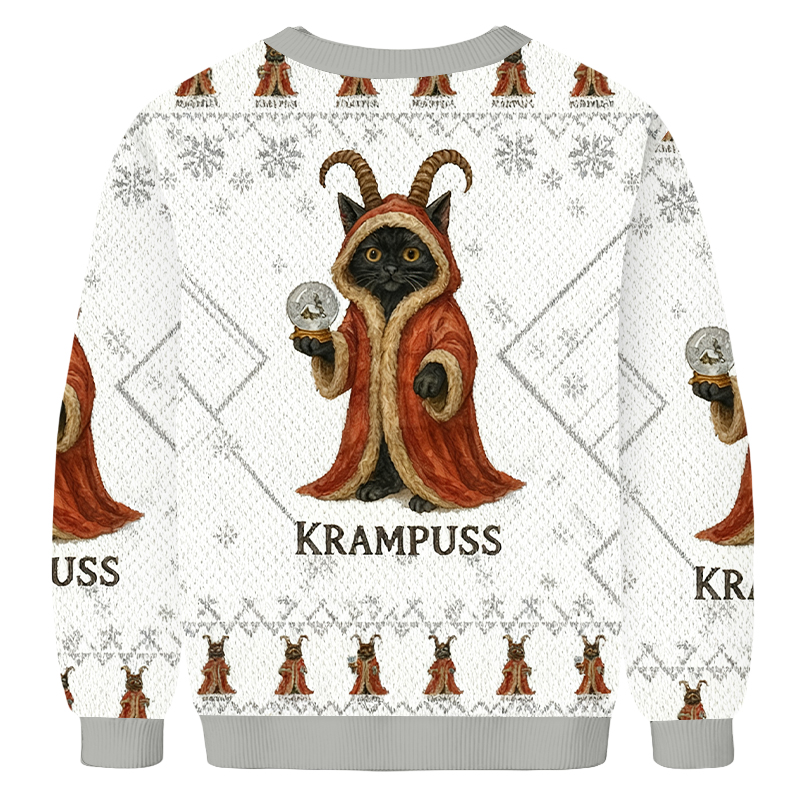 Baddiecat Krampuss Funny Christmas Ugly Sweatshirt