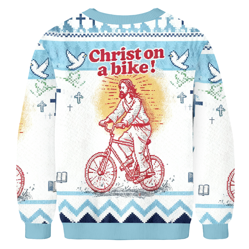 Baddiecat Christ On A Bike Ugly Sweatshirt