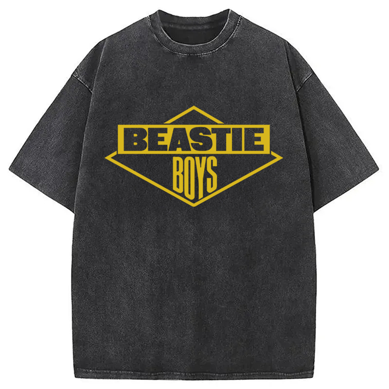 Vintage Black Logo Beastie Boys Hiphop Washed T-Shirt
