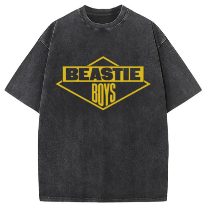 Vintage Black Logo Beastie Boys Hiphop Washed T-Shirt