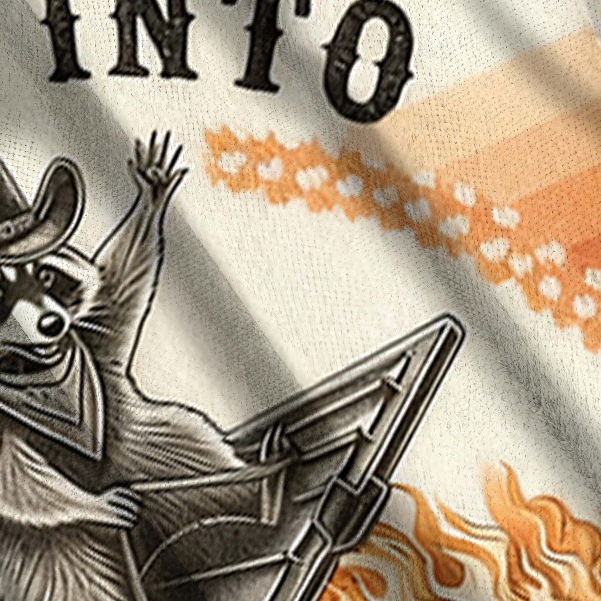 Baddiecat Raccoon Trash Can Fire Retro Charcoal Art Satire Cowboy 2026 Ugly Sweatshirt