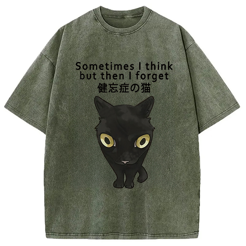 Amnesiac Cat Washed T-Shirt