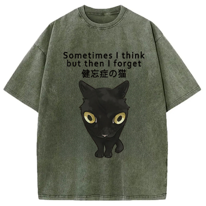 Amnesiac Cat Washed T-Shirt