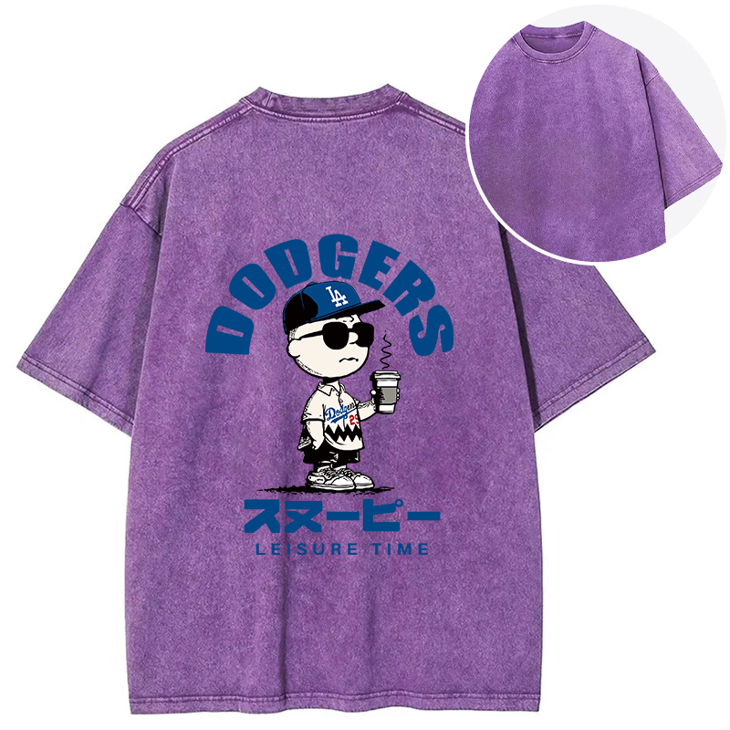 Dodger Snoopy Vintage Japanese Back Washed T-Shirt