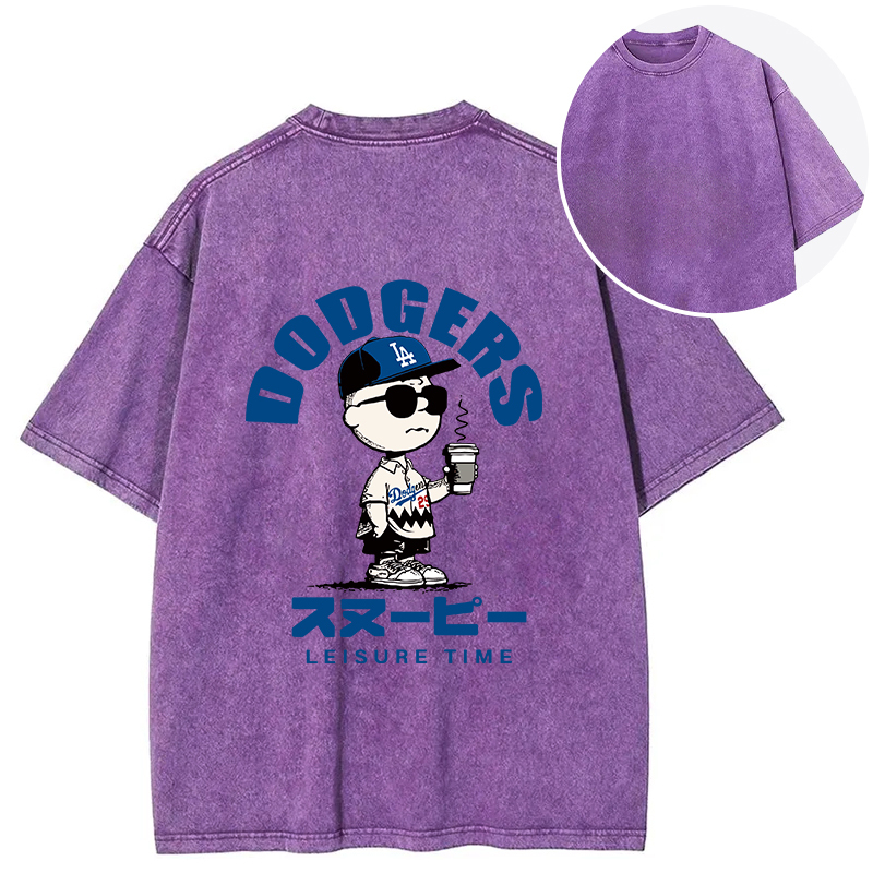 Dodger Snoopy Vintage Japanese Back Washed T-Shirt