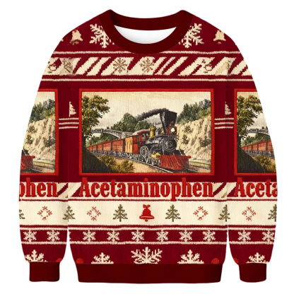 Baddiecat Acetaminophen Christmas Ugly Sweatshirt