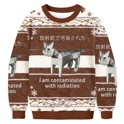 Baddiecat Contaminated With Radiation Cat Christmas Ugly Sweatshirt