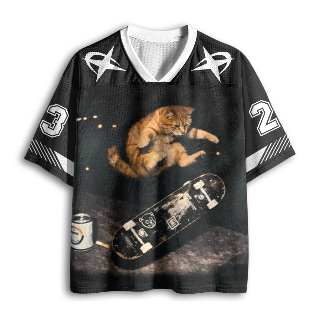 Baddiecat Skateboard Cat Mesh Jersey