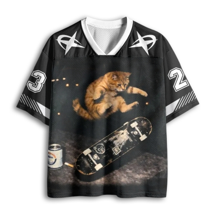Baddiecat Skateboard Cat Mesh Jersey