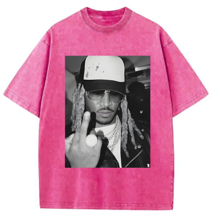 Retro Future Hiphop Rapper Washed T-Shirt
