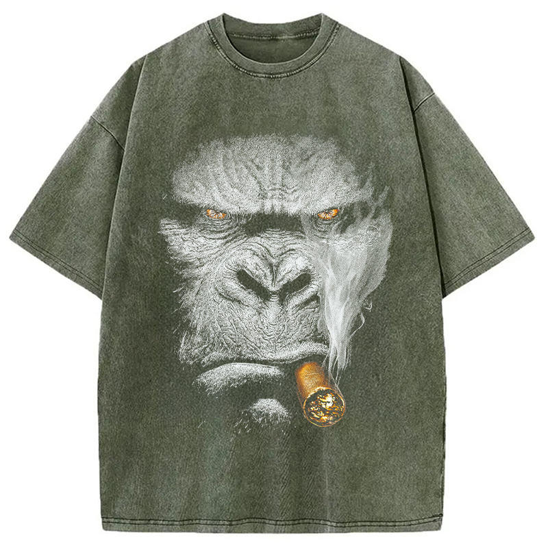 Smoking Gorilla Washed T-Shirt