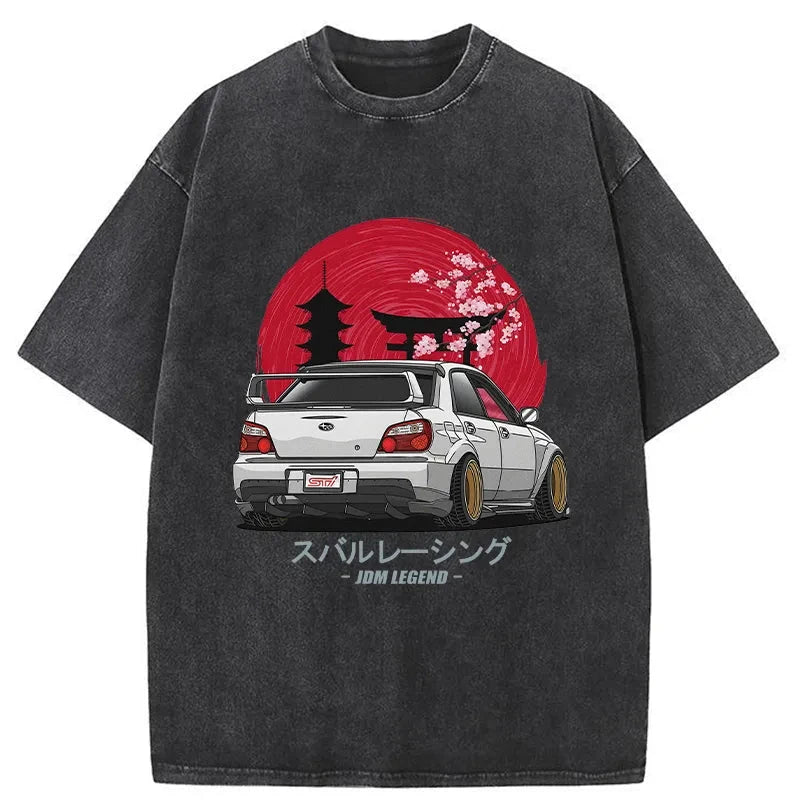 Subaru Racing Car Japanese Washed T-Shirt