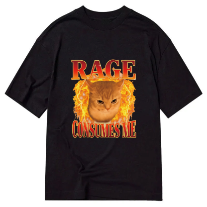 Rage Consumes Me Edgy Funny Cat Meme Classic T-Shirt